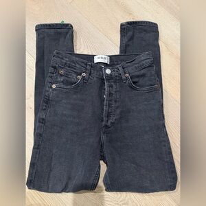 Agolde Black Distressed Skinny Jeans